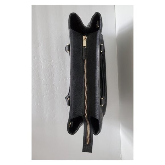 Kate Spade Leighton Black Pebbled Leather Satchel Bag Purse Handbag Old Money - Picture 10 of 13